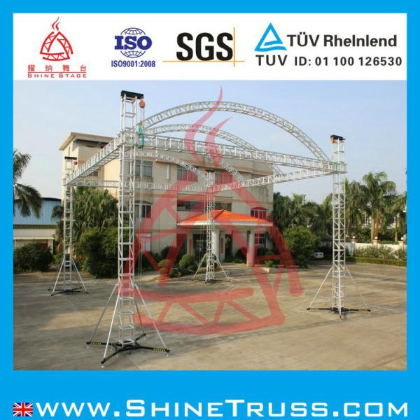 wedding arc-roof truss display, aluminum stage trussing, concert truss.