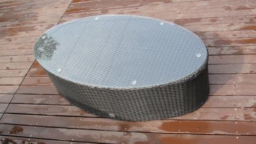 All Weather UV Proof Outdoor Rattan Sofa For Cafe / Beach / Park