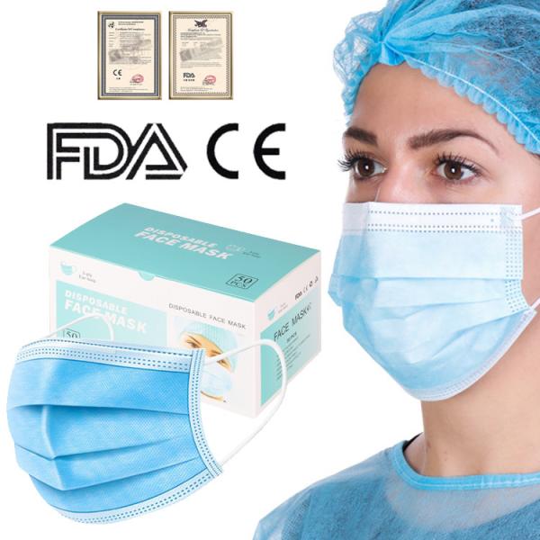 Three Layer Folding Disposable Face Mask Hidden Nose Clip Smooth Lightweight