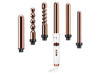 LED Display Interchangeable Ceramic Curler Set Iron 5 In 1  110-240V