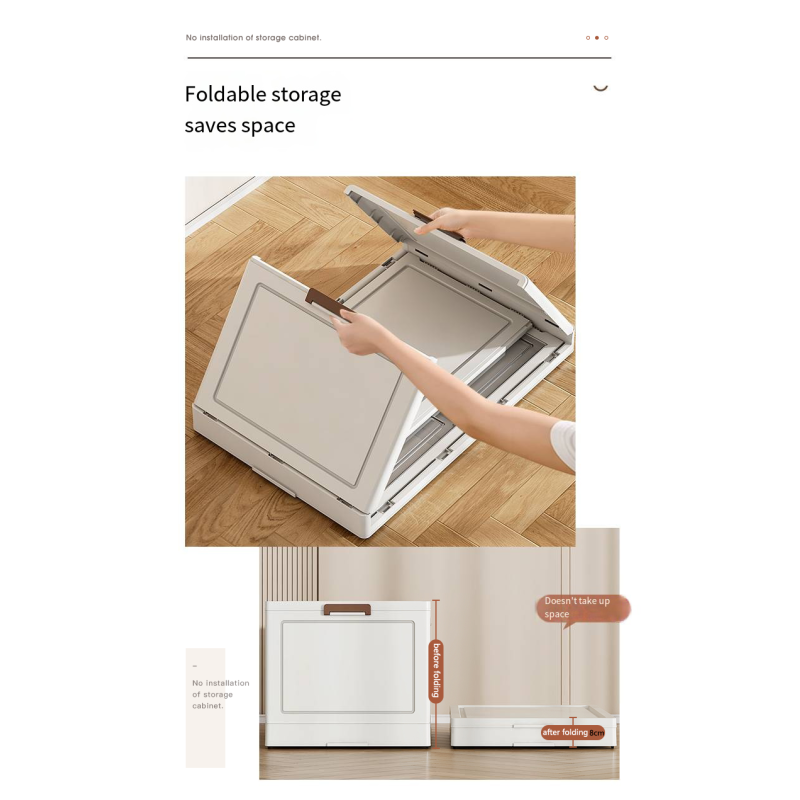 Home Transparent Clothing Folding Stackable Door Open Storage Cabinets  Storage Boxes & Bins  Storage Organizer