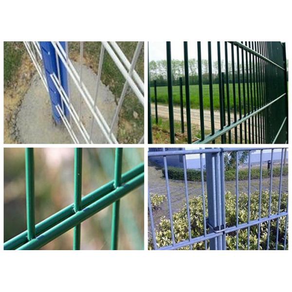 Galvanized / PVC Coated Steel Wire Fencing , Double Wire Mesh Fence For Garden
