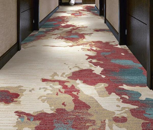 Hotel Full Pave Nylon Commercial Floor Mat Fireproof 4m Width