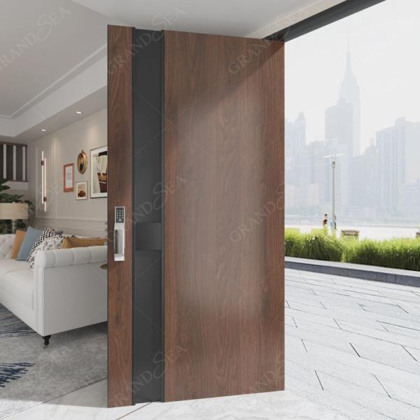 Customized Modern Entrance Security Wooden Swing Pivot Door Stainless Steel Hinge Waterproof for Front Main Entrance Villas