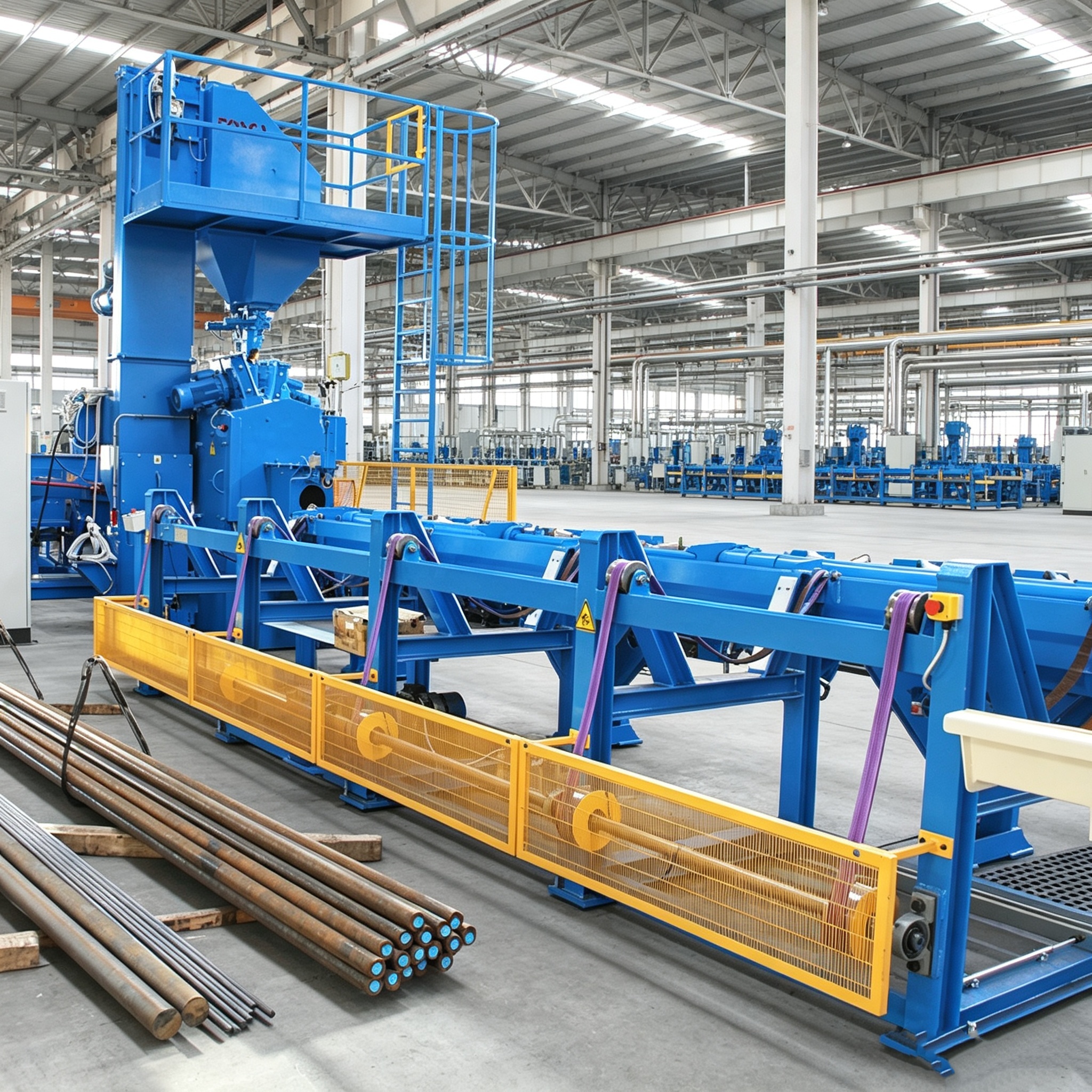 Fully Automatic Steel Bar Shot Blasting Machine with Adjustable Speed 0.5-6 m