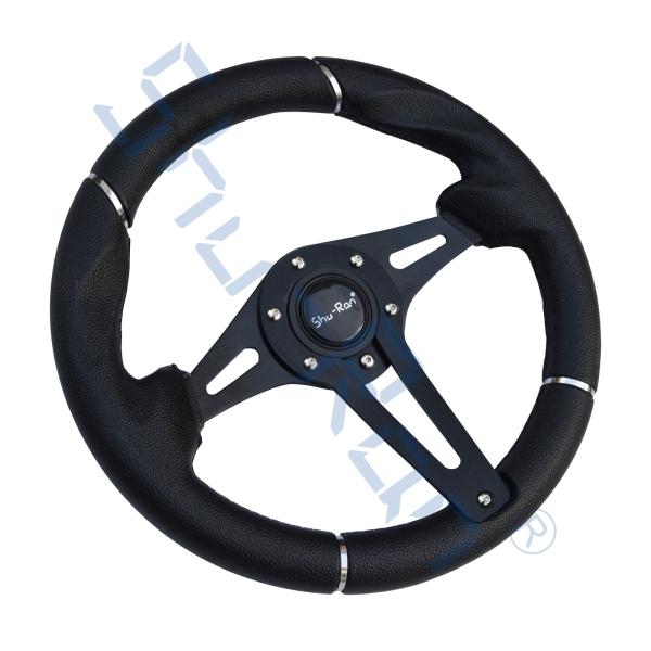 Руль для гольф-кара Challenger с черной рукояткой/черными спицами для Club Car, EZGO и Yamaha