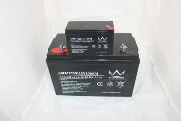 Black 12 Volt Lead Acid Battery / Impact Proof Solar System Battery