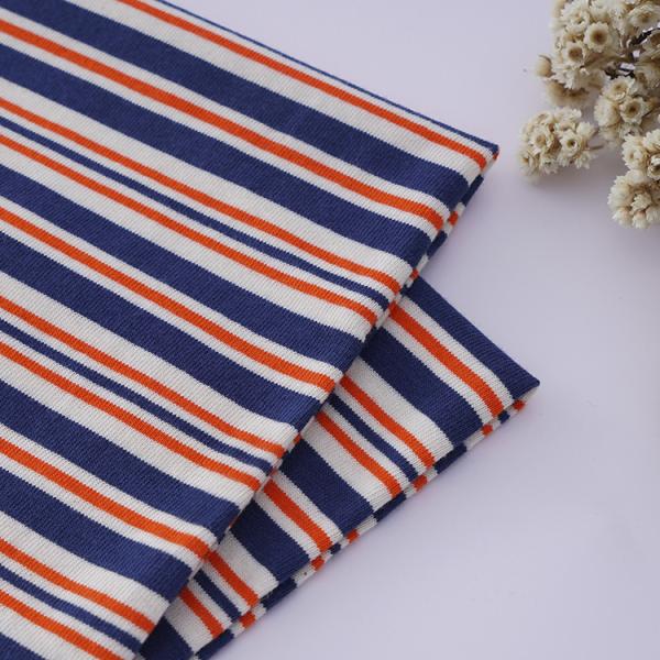 Поддержка настройки и широкое применение 100% хлопчатобумажной двойной нитки полосатой хлопчатобумажной ткани для футболки
