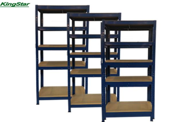 Five Level Heavy Duty Boltless Storage Shelving With Curved Edge Upright And Strengthen Beam