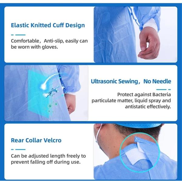 Усиленная устранимая мантия SMS хирургическая, мантия больницы медицинская противобактериологическая