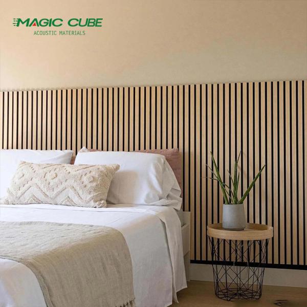 High Performance Wood Slat Acoustic Panels For Living Room Eco Friendly