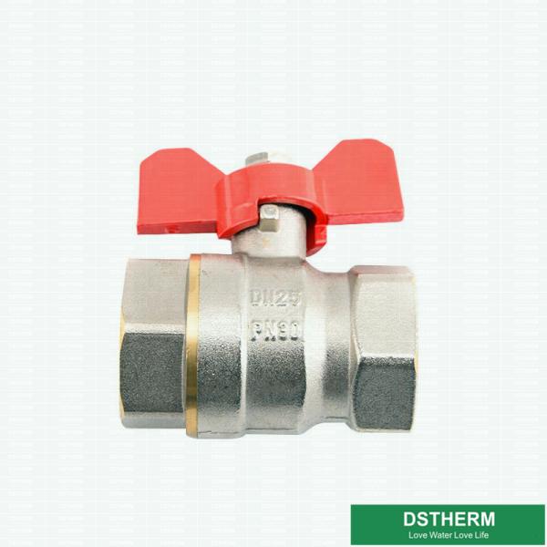 Femelle de poignée de papillon la double a fileté le robinet à tournant sphérique en laiton forgé Mini Brass Ball Valve