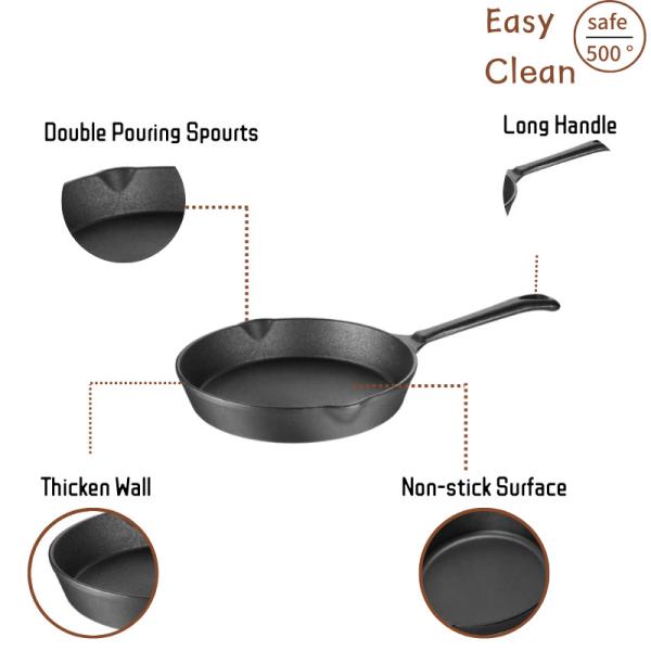 6,3 дюйма Pre приправил Skillet литого железа для на открытом воздухе варить