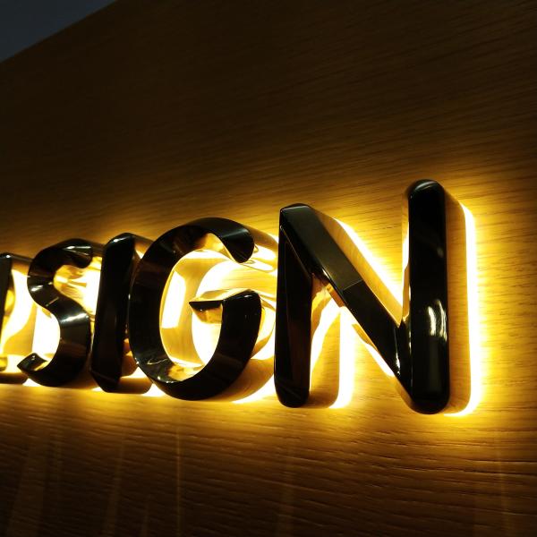 Stainless Steel Backlit Channel Letter Signs 40mm Depth 4000K