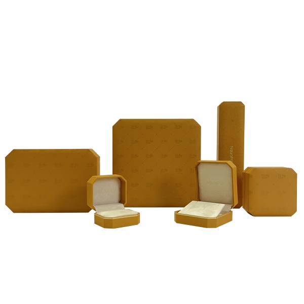 Octagon Shape Customized Jewelry Packaging Box With Gold Line