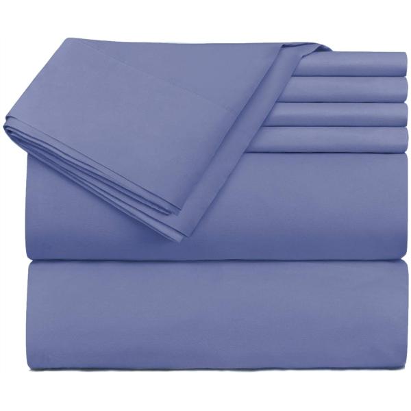6pcs Soft Brushed 2200 Thread Count Bamboo Fabric Sheet Set NO Filling Machine Washable