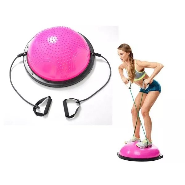 Inflatable Yoga Ball for Home Gym Workouts Exercise Half Ball for Balance Training Core Strength Fitness More