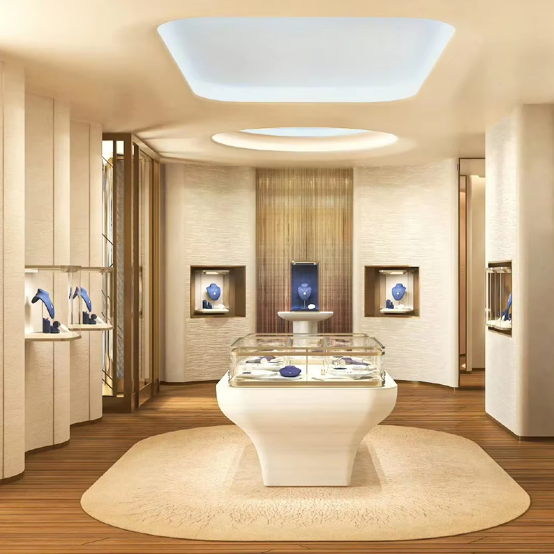 Eco-Friendly Customized LED Lighting Jewelry Showcase Glass Display Case