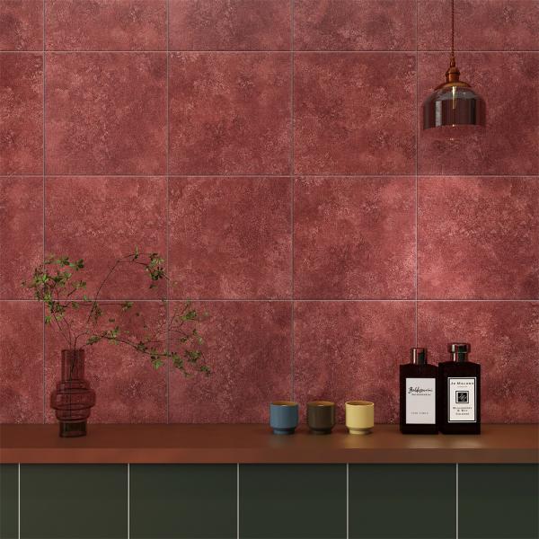 Résistant à l'usure Rouge 20x20 cm au sol intérieur Carreaux rustiques en céramique pour salle à manger et maison 4 styles