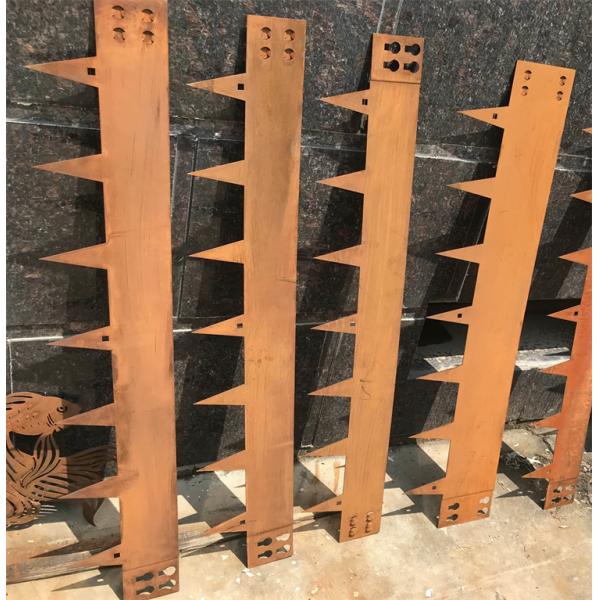 non rusting  Corten Steel  Lawn Edging 2.4m Rusted Steel Garden Edging