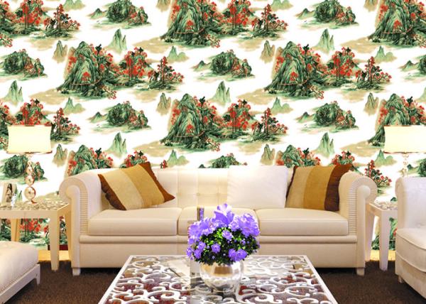 Chinese Style contemporary wall coverings Mountains And Rivers For Sofa/TV Background