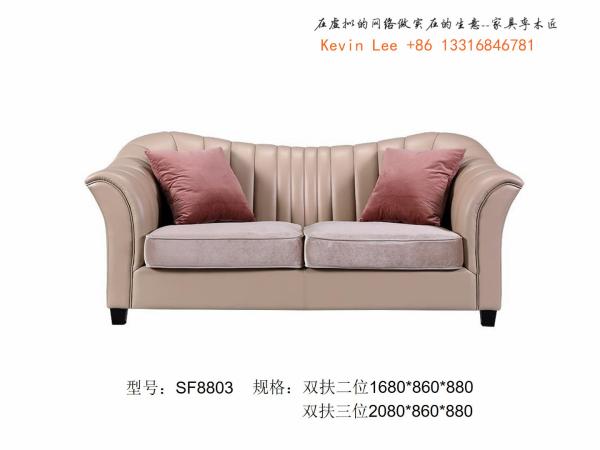 Light American sofa set Luxury leather sofa for Living room reception seating furniture and Coffee tables