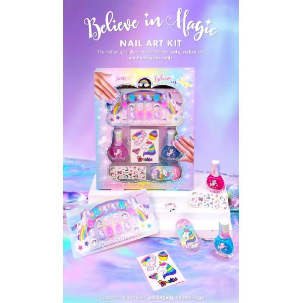 Non Toxic Formula Kids DIY Nail Art Kit Compact Play House Beauty Toy