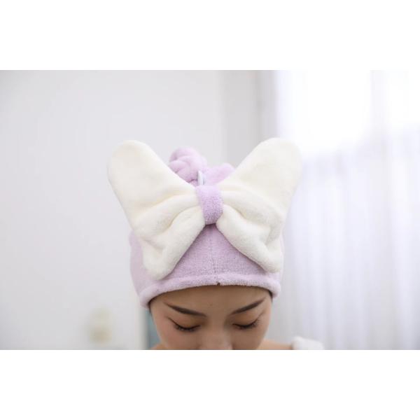 Сверхтонкие волокна Милая дуга Сухие шапки для волос для всех возрастов Быстро поглощающие женские полотенца