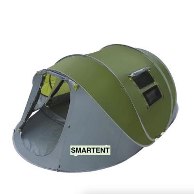 Tenda de acampamento de 4 a 6 pessoas com portas duplas e janelas de malha de ventilação