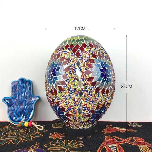 Vintage Lucky Egg Turkish Mosaic LED Children's Night table lamp(WH-VTB-07)