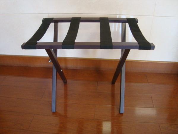 Square Wooden Luggage Hotel Display Stand With Webbing Collapsible Structure