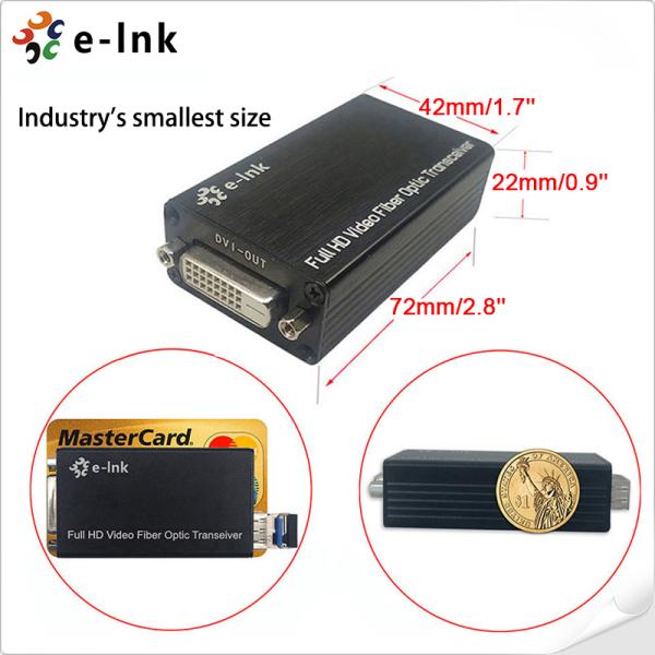 Compact Design DVI Over Fiber Optic Extender with 1920×1200@60Hz Support
