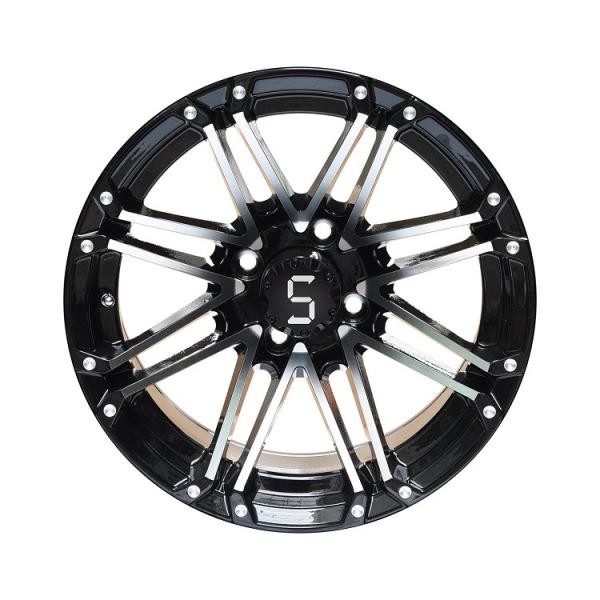 4x4 Bolt Pattern Golf Cart Alloy Wheels ET-25 Machined Glossy Black Bronze