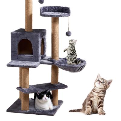 Big Cat Tree Scratch Post Original Design Faux fourrure de corde avec plaque à particules Logo personnalisé Logo