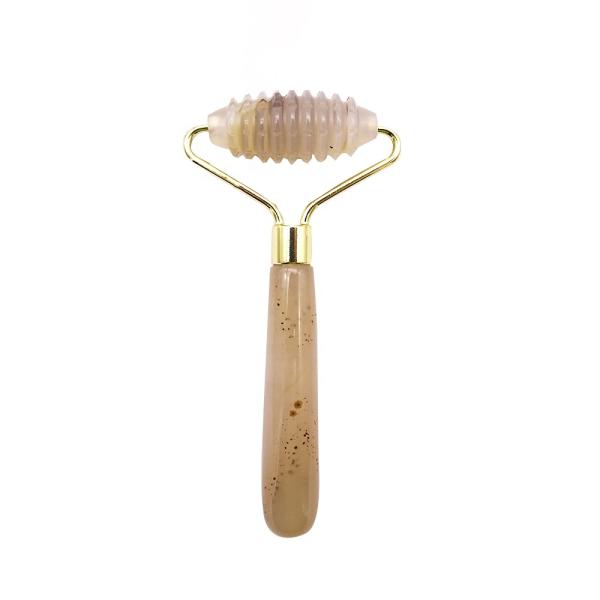 Massage Hammer Gray Agate Spiked Jade Roller for Natural Anti-Aging Facial Massage Therapy Eye Bag Anti-Aging Massage Tools