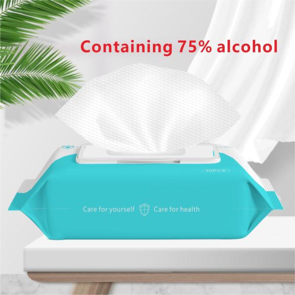 75% Wet Alcohol Disinfectant Wipes Cotton Material High Sterilization Rate