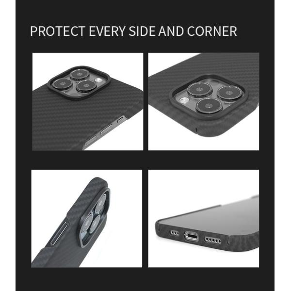 3D текстурируют случай iPhone 13 предохранения от 0.65mm Кевлар полного покрытия Pro