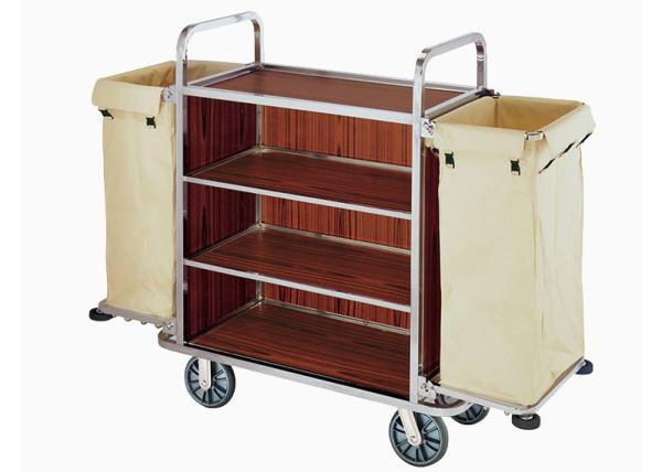 Small Room Service Trolley with Heavy Duty Refuse Bag Stainless Steel Powder - Epoxy Finish