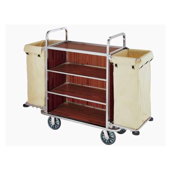 Small Room Service Trolley with Heavy Duty Refuse Bag Stainless Steel Powder - Epoxy Finish