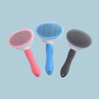 Dépilateur pour animaux de compagnie peigne gris chien toilette brosse auto-nettoyage slicker portable logo personnalisé