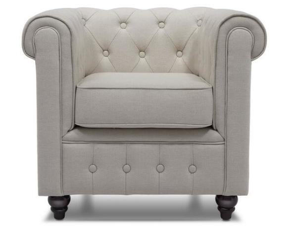 Chesterfield Classic Linen fabric upholstery 1-seater sofa,lounge chair,living room sofa