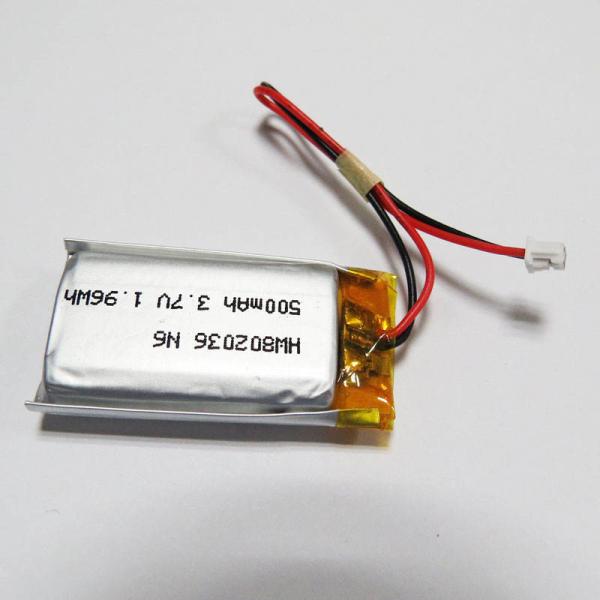 de alta capacidade 3.7V 500mah do bloco da bateria do polímero do lítio 802036 1.85wh