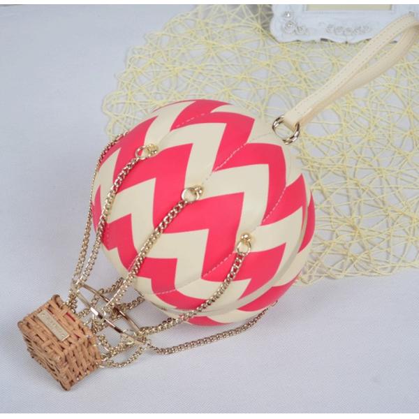 Check hot air balloon creative decorative chain handbag leather clutch female