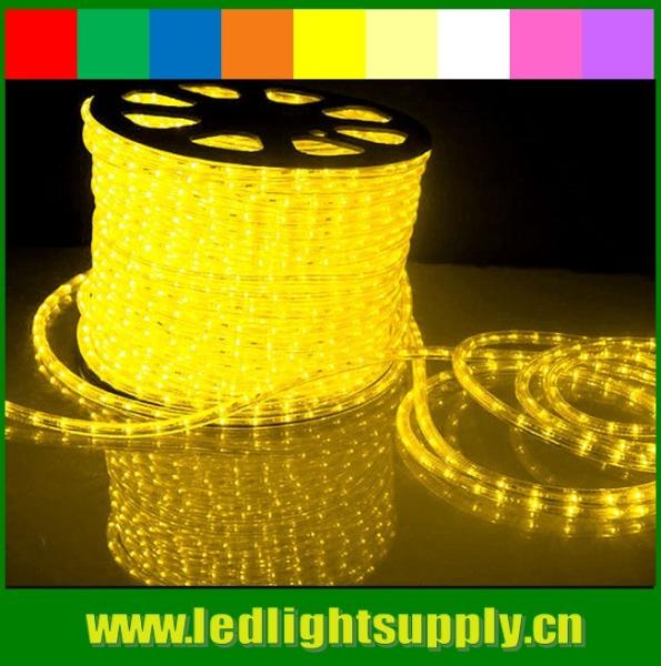 Iluminação exterior de Natal amarelo 1/2'' 2 fio LED luzes de corda