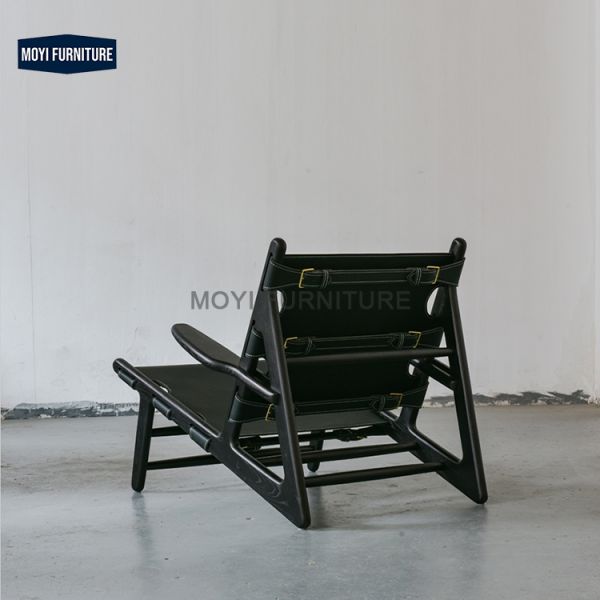 Leisure Chair Solid Wood Frame Durable Living Room Chair Adjustable Chair Featuring Ultrafine Fiber Leather Strap end