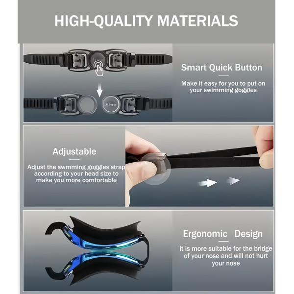 Underwater Sport Adult Swimming Goggles Customized Logo Anti Foggy