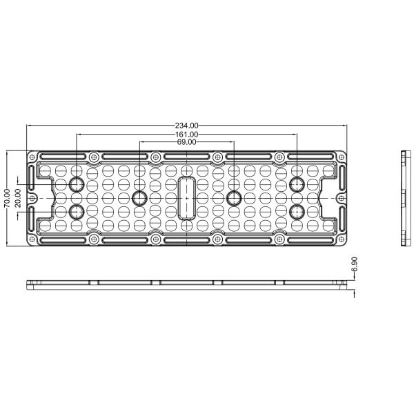 Объектив оптики СИД Multi одевает материал ПК 236x70mm универсальный