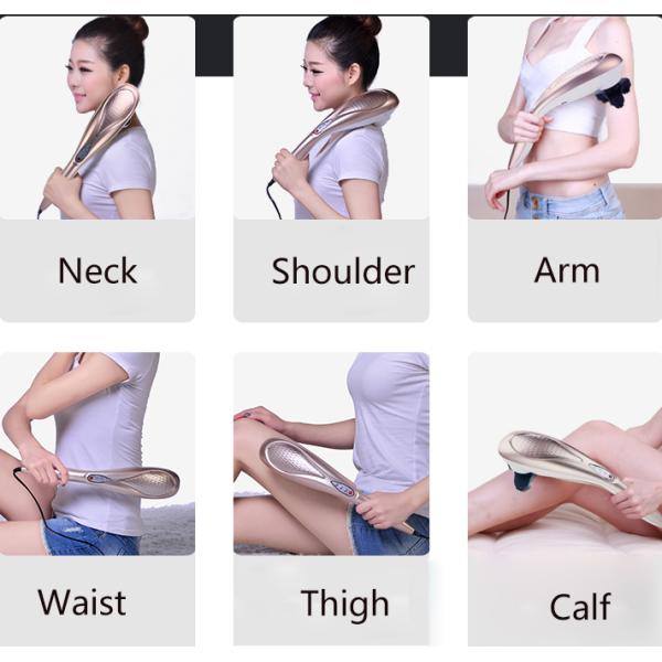 Classical Red Light Electric Body Massager , Shiatsu ABS Cover Hand Massage Machine