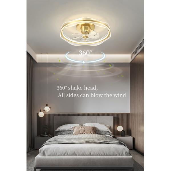 Modern Simple Children'S Room Bedroom Room Ceiling Light Integrated Frequency Conversion Silent Fan Light