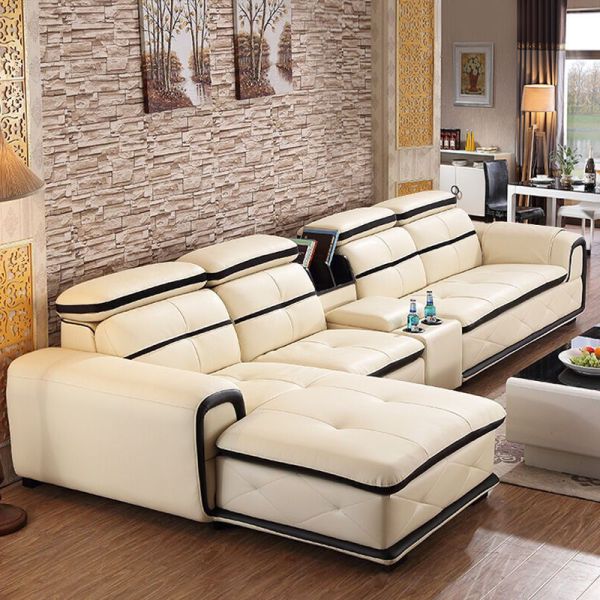 Vintage Leather Sofa: Retro Stitching, Timeless Appeal – Ideal for Classic Interiors